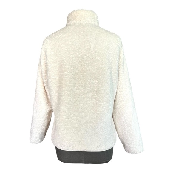 UNIQLO Fluffy Yarn Fleece Jacket Ivory Full Zip Fur Cardigan Women S - Picture 7 of 9